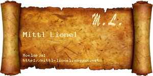 Mittl Lionel névjegykártya